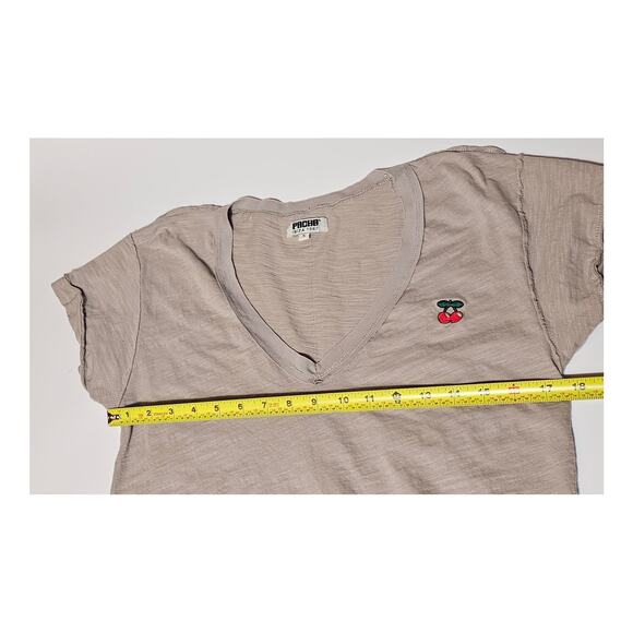 Vintage Pacha Ibiza 1967 Tan Cherry Logo Deep V Neck Tee Top Small - Picture 6 of 6
